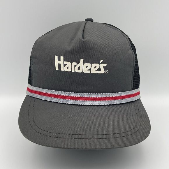 Vintage Hardees Fast Food Restaurant Employee Trucker Hat Snapback Cap 1980s - Picture 1 of 10
